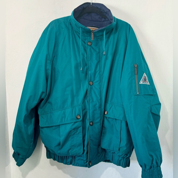 Down Vtg London Fog parka with removable down lining in teal. Size Large Long - Picture 2 of 14